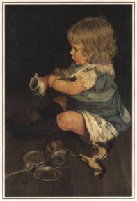 1984-3: Spelend kind
(H.J.E. Evenepoel, 1872-1899)
Heel zijn oeuvre is een uiting van melancholische verliefdheid op zijn nicht Louise en haar kinderen.